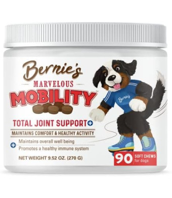 Bernie's Marvelous Mobility - Daily Total Joint Support for Dogs - 90 Soft Chews - Maintain & Rebuild Mobility, Supports Joint Tissue Health