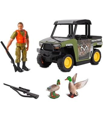 NKOK Realtree 1:18 Scale: UTV Duck Hunting Playset - 6 Piece Free-Wheel Playset, Realtree Edge Camouflage, Duck Hunting #21712, Officially Licensed, for Kids Ages 3+