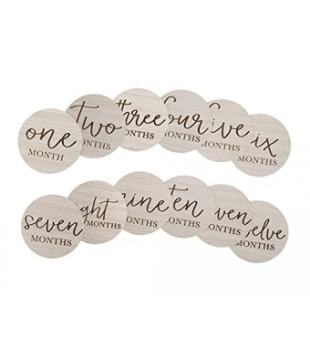 Little Pear Baby Milestone Discs, Baby Age Milestone Marker Keepsake & Photo Prop, Gray