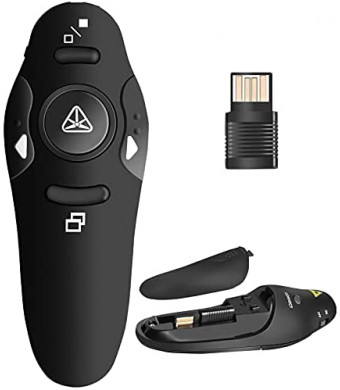 Presentation Clicker Wireless Presenter Remote Clicker for PowerPoint Presentation Remote, RF 2.4GHz USB Presentation Clicker PPT PowerPoint Clicker for Mac, Keynote, Computer, Laptop