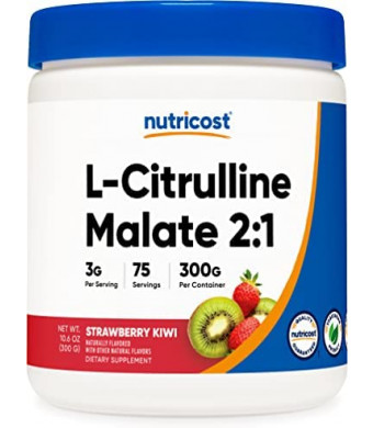 Nutricost L-Citrulline Malate 2:1 (300 Grams) (Strawberry Kiwi)