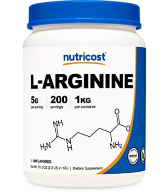 Nutricost L-Arginine Powder 1KG - Pure L-Arginine, 5g Per Serving