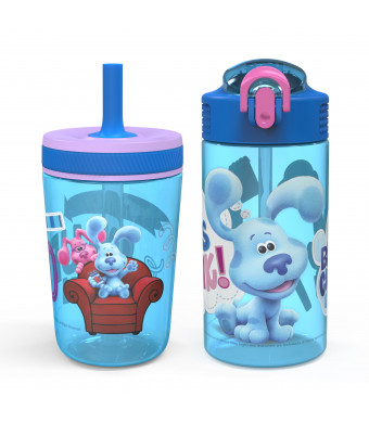 Zak Designs Blue's Clues & You 15 Ounce Water Bottle and 16 Ounce Tumbler 2-piece set, Blue and Friends