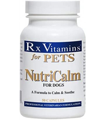 Rx Vitamins NutriCalm for Dogs - Veterinary Formula to Calm & Soothe Aggressive Behavior - Hypoallergenic - 50 Capsules