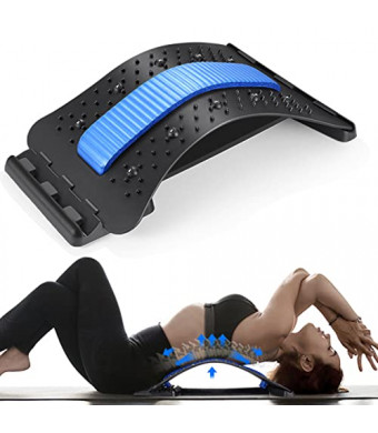 Back Cracker Back Pain Relief, 4-Level Back Stretcher Board, Lumbar Support Stretcher Used to Treat Intervertebral Disc Herniation Sciatica and Scoliosis