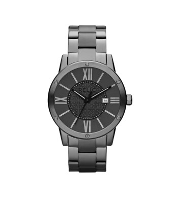 Relic by Fossil Men's Payton Three-Hand Date Gunmetal Gray Stainless Steel Bracelet Watch (Model: ZR11998)