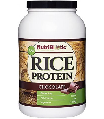 NutriBiotic – Chocolate Rice Protein, 3 Lb (1.36kg) | Low Carb, Vegetarian & Keto-Friendly Raw Protein Powder | Grown & Processed without Chemicals, GMOs or Gluten | Easy to Digest & Nutrient-Rich