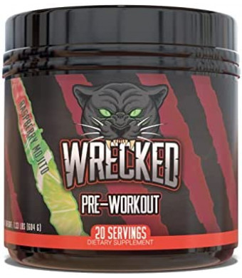 Huge Supplements Wrecked Pre-Workout, 30G+ Ingredients Per Serving to Boost Energy, Pumps, and Focus with L-Citrulline, Beta-Alanine, Hydromax, L-Tyrosine, and No Useless Fillers (Raspberry Mojito)