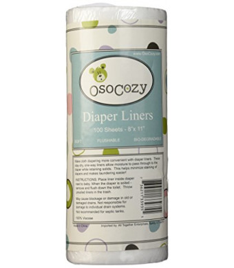 OsoCozy Flushable Diaper Liners - Make Cloth Diapering Convenient with Easy, Quick, Cloth Diaper Liners - Super Soft and Gentle on Baby’s Skin