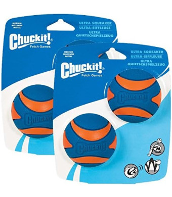 Petmate Chuckit Ultra Squeaker Ball Size:Medium Pack of 4