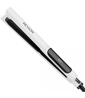 Revlon Crystal C + Ceramic Digital Hair Flat Iron | Long-Lasting Shine and Less Frizz, (1 in)