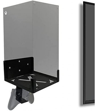 Wall Mount for Xbox Series X (Mount The Console & Accessories on Wall Near or Behind TV with Power Button Left / Right), Wall Shelf Bracket Kit for XSX System