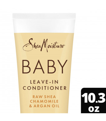 SheaMoisture Baby Leave-In Conditioner for Curly Hair Raw Shea, Chamomile & Argan Oil Moisturizes and Helps Detangle Delicate Curls and Coils 10.3 oz