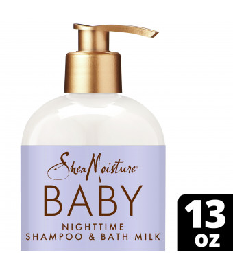 SheaMoisture Baby Shampoo & Bath Milk for Delicate Hair and Skin Manuka Honey & Lavender Nighttime Skin and Hair Care Regimen 13 oz