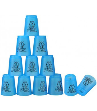 Quick Stack Cups, 12 Pack Cup Stacking Set Classic Stack Speed Training Game Toys for Boys Girls Kids Stacking Cups Challenge (Blue Upgrade)