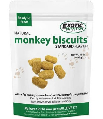 Monkey Biscuits (Standard, 3 lb.) - Healthy & Crunchy Biscuit Treat for Prairie Dogs, Parrots, Squirrels, Sugar Gliders, Hamsters, Rats, Rodents, Amazons, Macaws, Cockatoos, Birds & Other Small Pets