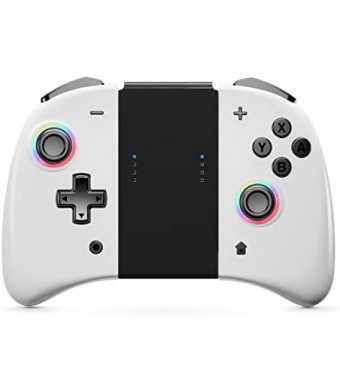 NexiGo Wireless Joypad Controller for Nintendo Switch/Switch OLED, Joypad Controller with Vibration, Turbo, Mapping and LED Light (Snowfall)