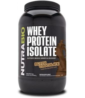 NutraBio 100% Whey Protein Isolate - Complete Amino Acid Profile - 25G of Protein Per Scoop - Soy and Gluten Free - Zero Fillers, Non-GMO, Protein Powder - Chocolate, 2 Pounds