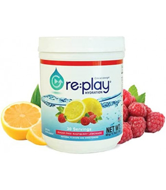 Re:Play Hydration Recovery Drink Powder, Sugar Free Raspberry Lemonade - 570g tub, 30 Servings