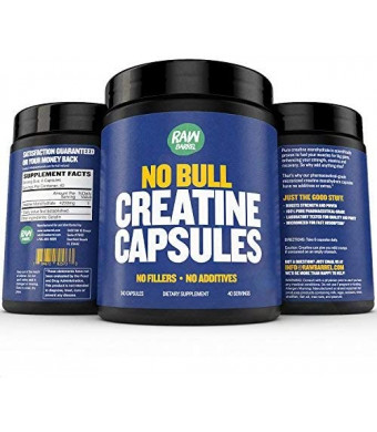 Creatine Monohydrate Capsules - Faster Recovery, Increase Muscle Volume, Strength, Power - Micronized for Fast Absorption - 4200 milligrams Pure Pharmaceutical Grade, 240 Capsules - Raw Barrel