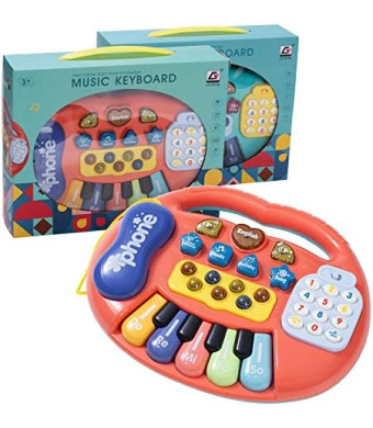 Children's Educational Multi-Function Electronic Organ, Early Education in The Semester, Analog Phone, Colorful Piano, Soft Lighting 3 4 5 6-Year-Old Children Gifts