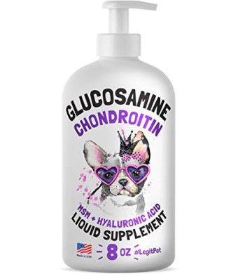 Liquid Glucosamine for Dogs Bacon Flavour with Chondroitin, MSM & Hyaluronic Acid K9 Supplement Hip and Joint Formula Advanced Mobility Joint Pain Relief Senior Advanced Supplement for All Breeds