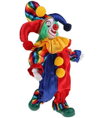 38cm Lovely Smiling Porcelain Clown Doll for Kids Birthday Gifts Halloween Christmas Table Decoration #1