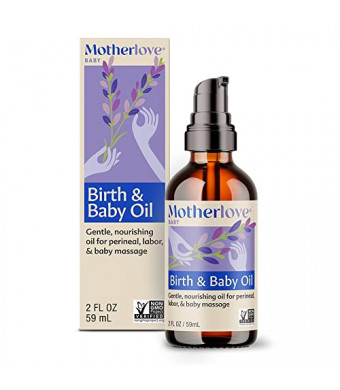 Motherlove Birth & Baby Oil (2 oz) Gentle Lavender-Infused Oil for Perineal, Labor & Baby Massage—Non-GMO, Organic Herbs