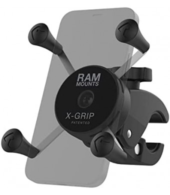 RAM Mounts X-Grip Phone Mount with Low-Profile RAM Tough-Claw RAM-HOL-UN7-400-2U for Rails 0.625" to 1.5" in Diameter