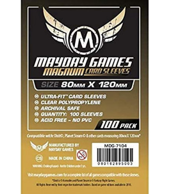 Mayday Games 80 x 120 mm Sleeves Magnum Ultra Fit Card Game (Gold)