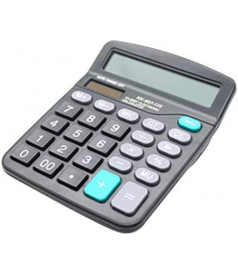 Desk Calculator, 12-Digit Solar Battery Office Calculator with Large LCD Display Big Sensitive Button, Dual Power Desktop Calculators