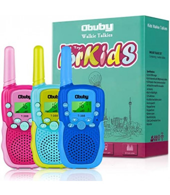 Toys for 3-12 Year Old Boys Walkie Talkies for Kids 22 Channels 2 Way Radio Gifts Toys with Backlit LCD Flashlight 3 KMs Range Gift Toys for Age 3 up Boy and Girls to Outside, Hiking, Camping