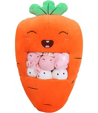 Throw Pillow Fruit Stuffed Toys Carrot Plush Pillow Removable Fluffy Creative Gifts for Kids, , Halloween Christmas Decorative Doll Toy Gift