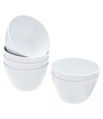 AmazonCommercial 8 oz. White Melamine Bowl - 6 Piece Set