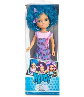 Nancy Curly Power Fashion Doll with Blue Hair, 16" Doll