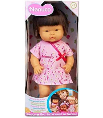 Nenucos of the World Asian Baby Doll - Medium Skin Tone with Brown Eyes, 12" Doll