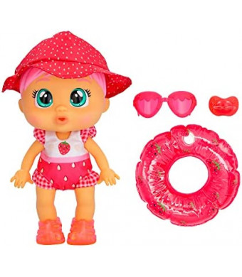 Cry Babies Fun n' Sun Ella 10" Baby Doll with a Strawberry Themed Swimsuit Plus 6 Accessories - Ages 18+ Months