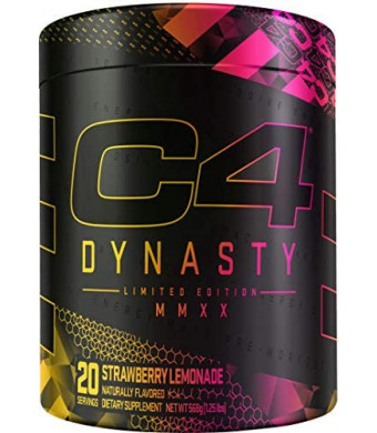 C4 Dynasty MMXX Pre Workout Powder Strawberry Lemonade | Preworkout Energy Supplement for Men & Women | 350mg Caffeine + 6.4g Beta Alanine | 20 Servings