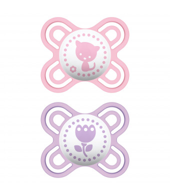 MAM Perfect Start Pacifier, 0-2 Months, Girl, 2 Pack