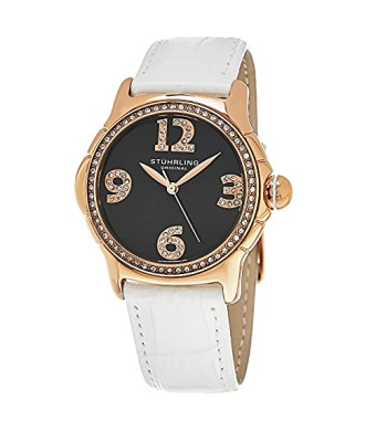 Stuhrling Original Women's 592.05 Vogue Leather Strap Quartz Watch