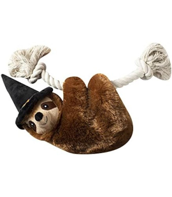 Fringe Studio Plush Dog Toy, Witchy Sloth On A Rope, Pet Shop Collection (289339)