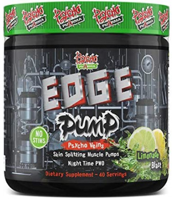 Pump it up. Pump it Way up! Psycho Pharma’s Edge Pump Contains an All-Star Combination of The Most up to Date Effective Nitric Oxide boosters. (Lemonade Blast)