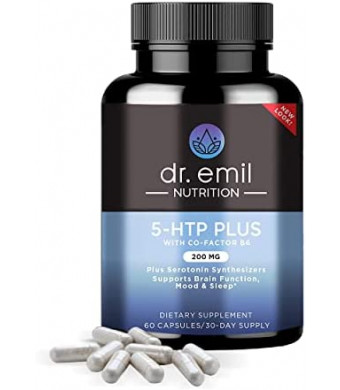 Dr. Emil Nutrition 200 MG 5-HTP Plus Formula for Mood, Stress, and Sleep - 60 Vegan Capsules, 30 Servings