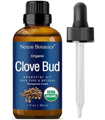 Organic Clove Essential Oil 30 ml - Clove Oil for Tooth Ache Ease - Soothes Sore Muscles - Clove Bud Oil Essential Oil for Teeth, Gums, Toothache, Skin Use and Hair Care from Nexon Botanics