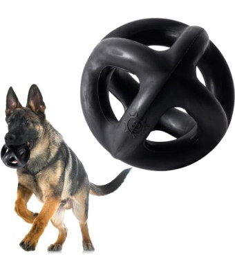 Monster K9 Indestructible Ring Ball - Lifetime Replacement - Medium & Large Breeds - Ultra Durable for Aggressive Chewers - Chew, Tug, & Fetch Dog Toy - 5.5"