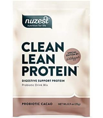 Probiotic Cacao Clean Lean Protein by Nuzest - Digestive Support, Pea Protein Powder with Added Probiotics, Vegan, Gut Health, Non-GMO, 1 Serving, 25g