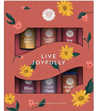 Live Joyfully Essential Oil Blends Collection | 100% Pure & Undiluted | Includes Good Mood, Happy Days, Joy, Bliss, Chill Time, & Mindful Spirit | 10 ML