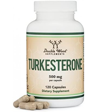 Turkesterone Supplement 500mg, 120 Capsules (Ajuga Turkestanica Extract Std. to 10% Turkesterone) Similar to Ecdysterone for Testosterone Support by Double Wood Supplements