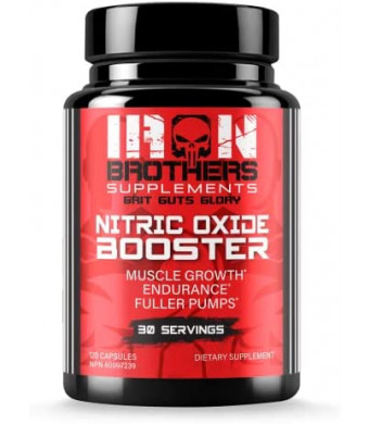 Nitric Oxide Booster | Extra Strength Pumps Supplements | Pre-Workout with L-Arginine | Maximum Blood Flow & Vascularity | Increase Muscle Pumps, Energy & Endurance - 120 Veggie Capsules