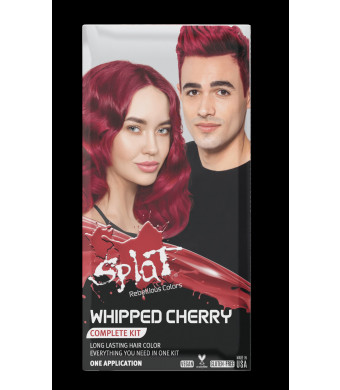 Splat Original Complete Kit, Semi-Permanent Hair Dye with Bleach, Whipped Cherry